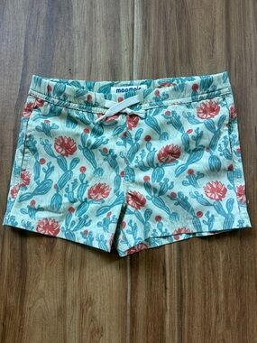 Maamgic Kids Floral Cactus Print Swim Shorts | Teal & Coral | Size 3T |